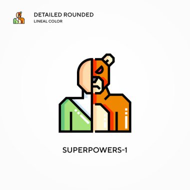 Superpower-1 vektör simgesi. Modern vektör illüstrasyon kavramları. Düzenlemesi ve kişiselleştirmesi kolay.