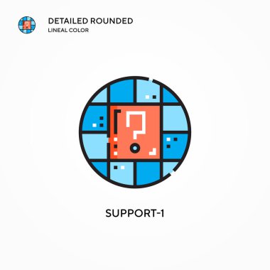 Destek-1 vektör simgesi. Modern vektör illüstrasyon kavramları. Düzenlemesi ve kişiselleştirmesi kolay.