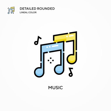 Müzik vektörü simgesi. Modern vektör illüstrasyon kavramları. Düzenlemesi ve kişiselleştirmesi kolay.
