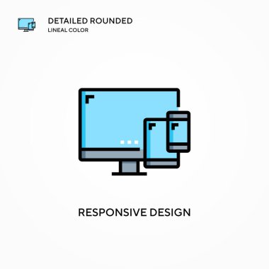 Tepkili tasarım vektör simgesi. Modern vektör illüstrasyon kavramları. Düzenlemesi ve kişiselleştirmesi kolay.