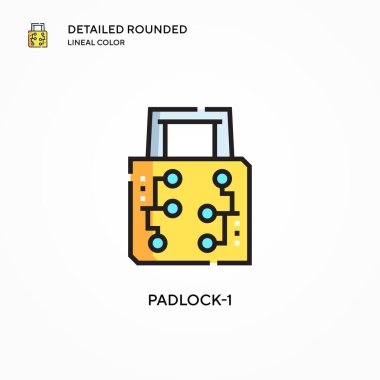 Asma kilit-1 vektör simgesi. Modern vektör illüstrasyon kavramları. Düzenlemesi ve kişiselleştirmesi kolay.