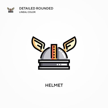 Miğfer vektör simgesi. Modern vektör illüstrasyon kavramları. Düzenlemesi ve kişiselleştirmesi kolay.