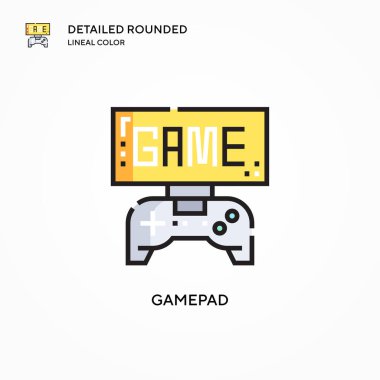 Gamepad vektör simgesi. Modern vektör illüstrasyon kavramları. Düzenlemesi ve kişiselleştirmesi kolay.