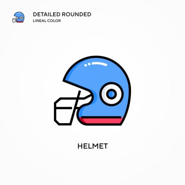 Miğfer vektör simgesi. Modern vektör illüstrasyon kavramları. Düzenlemesi ve kişiselleştirmesi kolay.