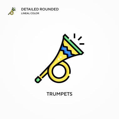 Trompet vektör simgesi. Modern vektör illüstrasyon kavramları. Düzenlemesi ve kişiselleştirmesi kolay.