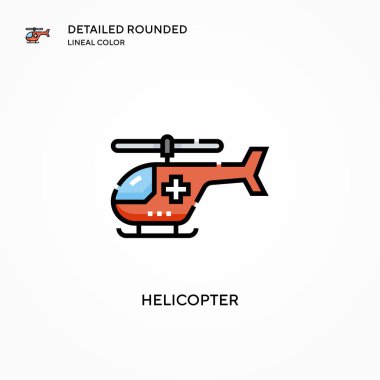 Helikopter vektör simgesi. Modern vektör illüstrasyon kavramları. Düzenlemesi ve kişiselleştirmesi kolay.