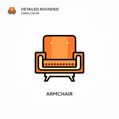 Koltuk vektör simgesi. Modern vektör illüstrasyon kavramları. Düzenlemesi ve kişiselleştirmesi kolay.