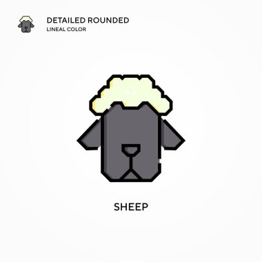 Koyun vektör simgesi. Modern vektör illüstrasyon kavramları. Düzenlemesi ve kişiselleştirmesi kolay.