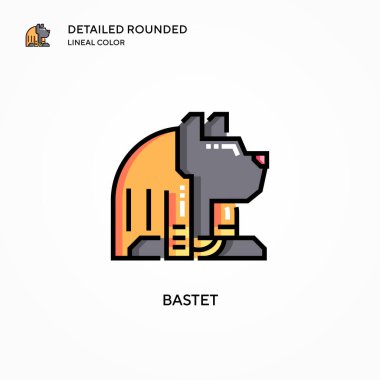 Bastet vektör simgesi. Modern vektör illüstrasyon kavramları. Düzenlemesi ve kişiselleştirmesi kolay.