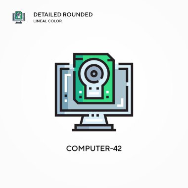 Bilgisayar-42 vektör simgesi. Modern vektör illüstrasyon kavramları. Düzenlemesi ve kişiselleştirmesi kolay.