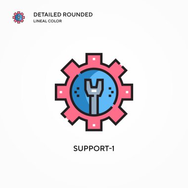Destek-1 vektör simgesi. Modern vektör illüstrasyon kavramları. Düzenlemesi ve kişiselleştirmesi kolay.