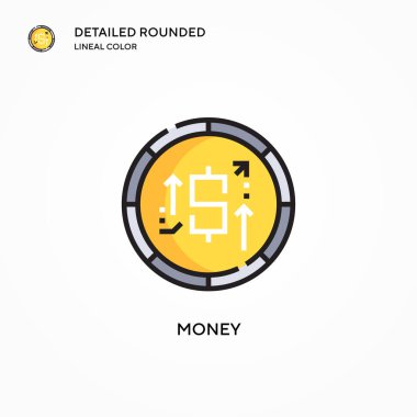 Para vektör simgesi. Modern vektör illüstrasyon kavramları. Düzenlemesi ve kişiselleştirmesi kolay.