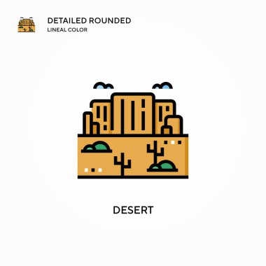 Çöl vektör simgesi. Modern vektör illüstrasyon kavramları. Düzenlemesi ve kişiselleştirmesi kolay.