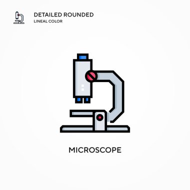 Mikroskop vektör simgesi. Modern vektör illüstrasyon kavramları. Düzenlemesi ve kişiselleştirmesi kolay.