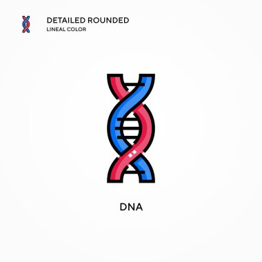 DNA vektör simgesi. Modern vektör illüstrasyon kavramları. Düzenlemesi ve kişiselleştirmesi kolay.