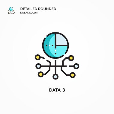 Veri-3 vektör simgesi. Modern vektör illüstrasyon kavramları. Düzenlemesi ve kişiselleştirmesi kolay.