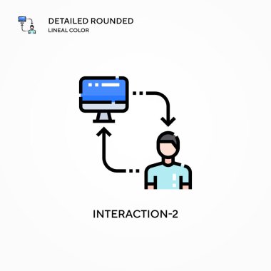 Etkileşim-2 vektör simgesi. Modern vektör illüstrasyon kavramları. Düzenlemesi ve kişiselleştirmesi kolay.