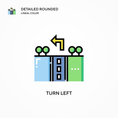 Sola vektör simgesine dön. Modern vektör illüstrasyon kavramları. Düzenlemesi ve kişiselleştirmesi kolay.
