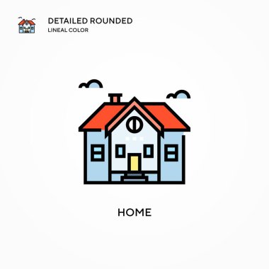 Ev vektör simgesi. Modern vektör illüstrasyon kavramları. Düzenlemesi ve kişiselleştirmesi kolay.