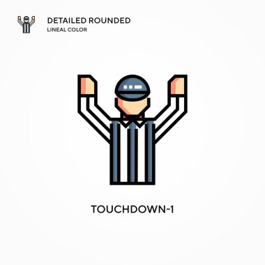 Touchdown-1 vektör simgesi. Modern vektör illüstrasyon kavramları. Düzenlemesi ve kişiselleştirmesi kolay.