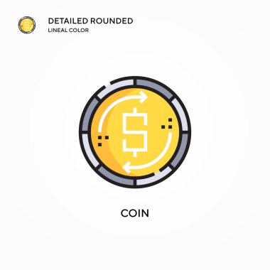 Sikke vektör simgesi. Modern vektör illüstrasyon kavramları. Düzenlemesi ve kişiselleştirmesi kolay.