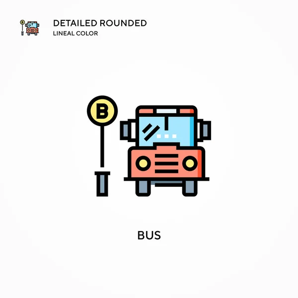 Icono Vector Bus Conceptos Modernos Ilustración Vectorial Fácil Editar Personalizar — Archivo Imágenes Vectoriales