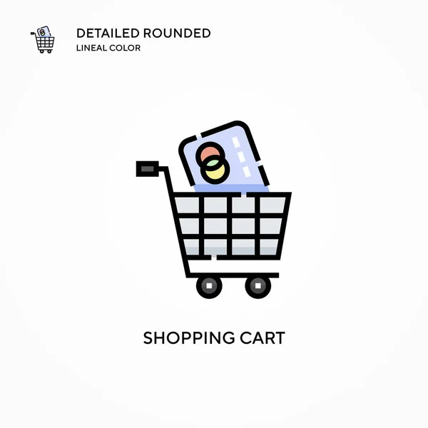 Icono Vector Carrito Compras Conceptos Modernos Ilustración Vectorial Fácil Editar — Archivo Imágenes Vectoriales