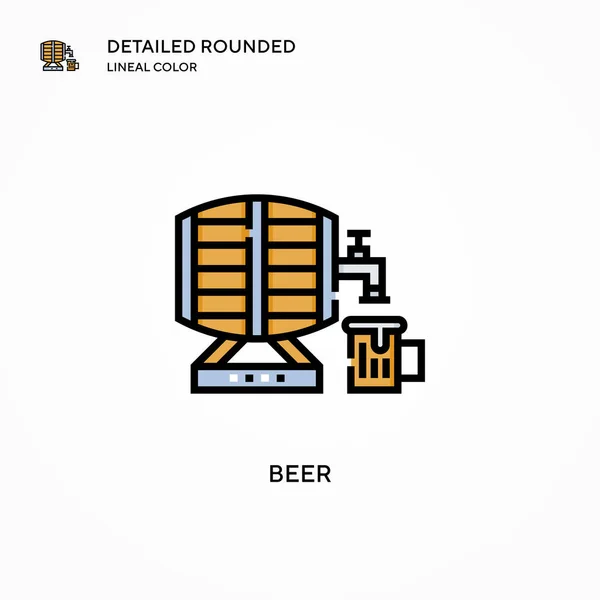 Icono Vector Cerveza Conceptos Modernos Ilustración Vectorial Fácil Editar Personalizar — Vector de stock