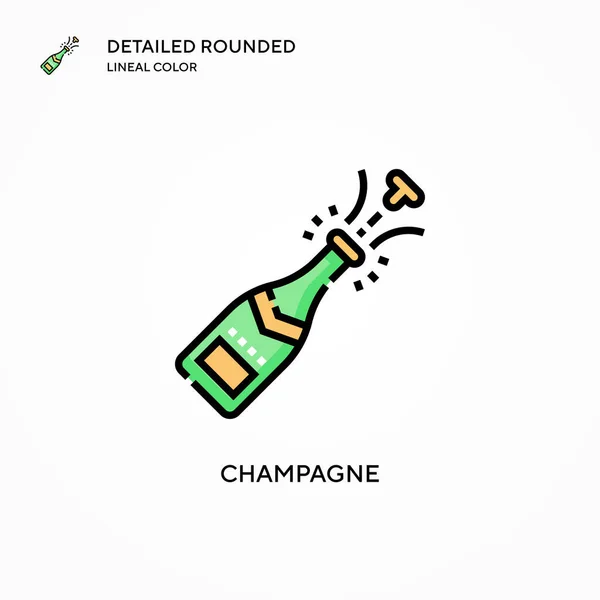 Champagne Vector Icon Modern Vector Illustration Concepts Easy Edit Customize — Stock Vector