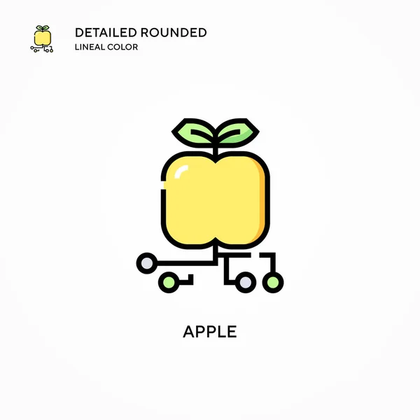 Icono Vector Apple Conceptos Modernos Ilustración Vectorial Fácil Editar Personalizar — Archivo Imágenes Vectoriales