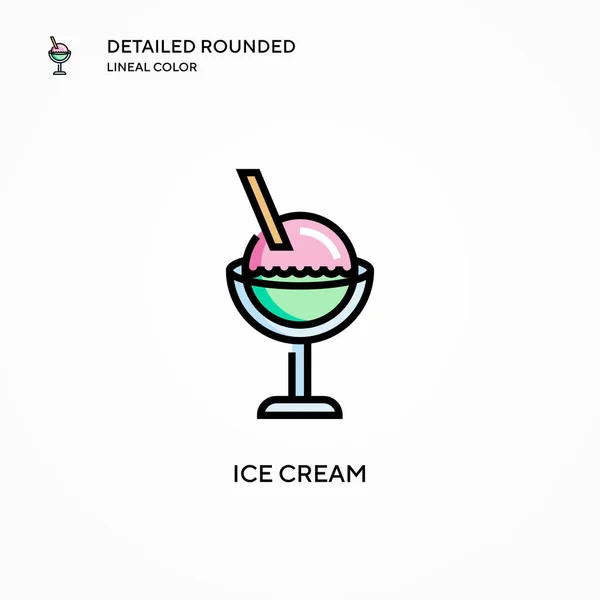 Icono Del Vector Helado Conceptos Modernos Ilustración Vectorial Fácil Editar — Archivo Imágenes Vectoriales