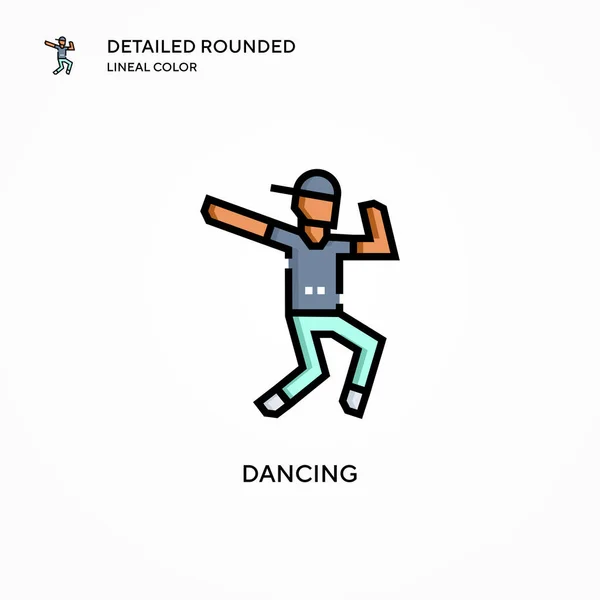 Icono Vector Bailando Conceptos Modernos Ilustración Vectorial Fácil Editar Personalizar — Vector de stock