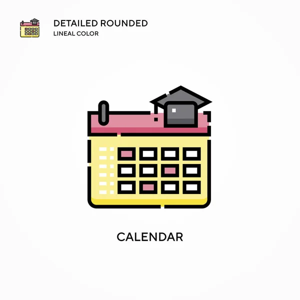 Icono Vector Calendario Conceptos Modernos Ilustración Vectorial Fácil Editar Personalizar — Vector de stock