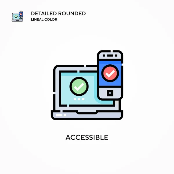 Icono Vector Accesible Conceptos Modernos Ilustración Vectorial Fácil Editar Personalizar — Archivo Imágenes Vectoriales
