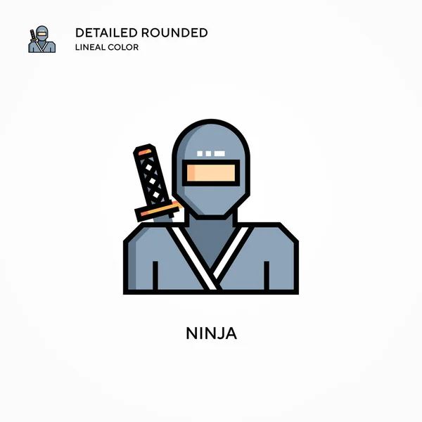 Ícone Vetorial Ninja Conceitos Modernos Ilustração Vetorial Fácil Editar Personalizar — Vetor de Stock