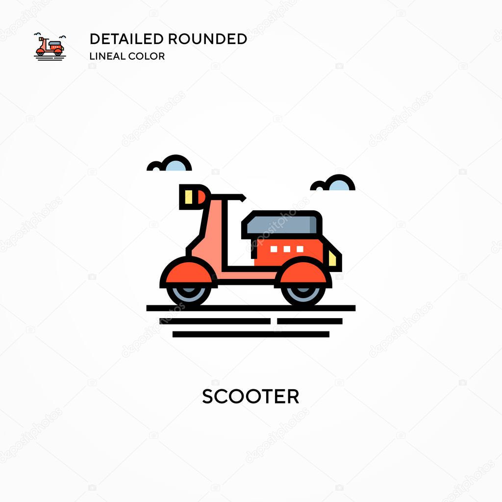 Scooter vector icon. Modern vector illustration concepts. Easy to edit and customize.