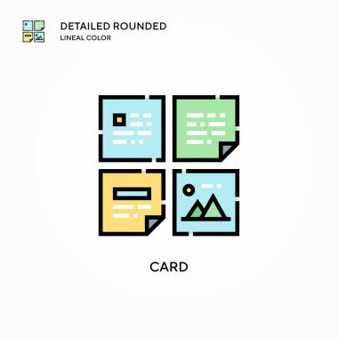 Kart vektör simgesi. Modern vektör illüstrasyon kavramları. Düzenlemesi ve kişiselleştirmesi kolay.