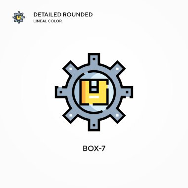 Kutu-7 vektör simgesi. Modern vektör illüstrasyon kavramları. Düzenlemesi ve kişiselleştirmesi kolay.