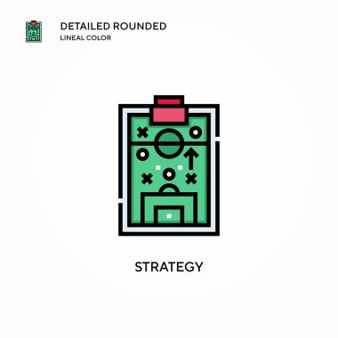 Strateji vektör simgesi. Modern vektör illüstrasyon kavramları. Düzenlemesi ve kişiselleştirmesi kolay.