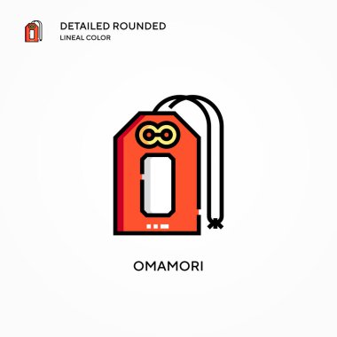 Omamori vektör simgesi. Modern vektör illüstrasyon kavramları. Düzenlemesi ve kişiselleştirmesi kolay.