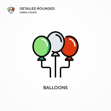 Balon vektör simgesi. Modern vektör illüstrasyon kavramları. Düzenlemesi ve kişiselleştirmesi kolay.