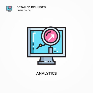 Analitik vektör simgesi. Modern vektör illüstrasyon kavramları. Düzenlemesi ve kişiselleştirmesi kolay.