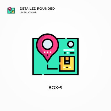 Kutu-9 vektör simgesi. Modern vektör illüstrasyon kavramları. Düzenlemesi ve kişiselleştirmesi kolay.