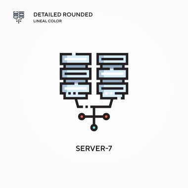 Sunucu-7 vektör simgesi. Modern vektör illüstrasyon kavramları. Düzenlemesi ve kişiselleştirmesi kolay.