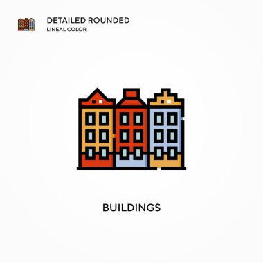 Bina vektör simgesi. Modern vektör illüstrasyon kavramları. Düzenlemesi ve kişiselleştirmesi kolay.