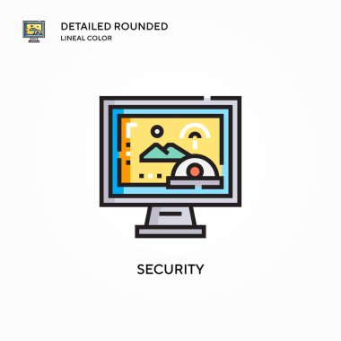 Güvenlik vektör simgesi. Modern vektör illüstrasyon kavramları. Düzenlemesi ve kişiselleştirmesi kolay.