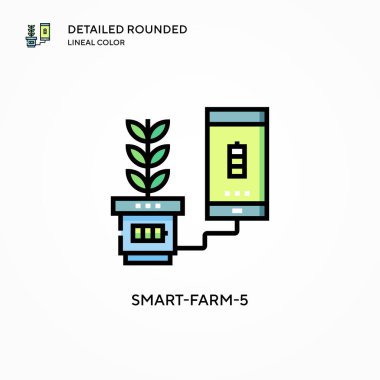 Akıllı çiftlik-5 vektör simgesi. Modern vektör illüstrasyon kavramları. Düzenlemesi ve kişiselleştirmesi kolay.