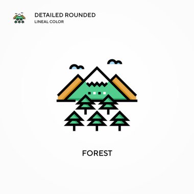 Orman vektör simgesi. Modern vektör illüstrasyon kavramları. Düzenlemesi ve kişiselleştirmesi kolay.