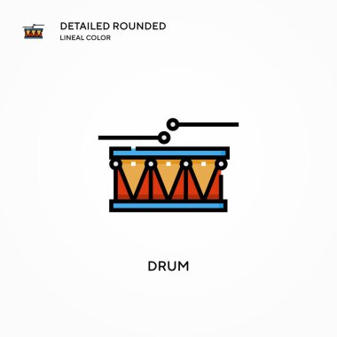 Davul vektör simgesi. Modern vektör illüstrasyon kavramları. Düzenlemesi ve kişiselleştirmesi kolay.