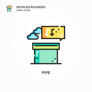 Boru vektör simgesi. Modern vektör illüstrasyon kavramları. Düzenlemesi ve kişiselleştirmesi kolay.